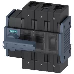   Comutator de secțiune Siemens 3KD3432-2NE10-0, 4P 165 A, acționare pe partea stângă, manetă directă gri, conector cu clemă