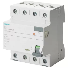   Relé de protecție Siemens 5SV3346-3, 63 A, 4 poli, 30 mA, tip F