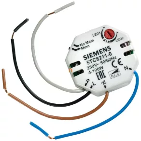   Dimmer LED de înaltă tensiune Siemens 5TC8211-0 cu buton extern, lampă LED reglabilă de 230 V c.a., 4-100 W, cu transformator electronic pentru halogen de 12 V (C)
