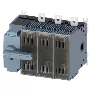   Întrerupător secțional cu siguranță Siemens 3KF3325-2LF11, 3P 250 A, NH-1, cu manetă gri, cu conectori plat