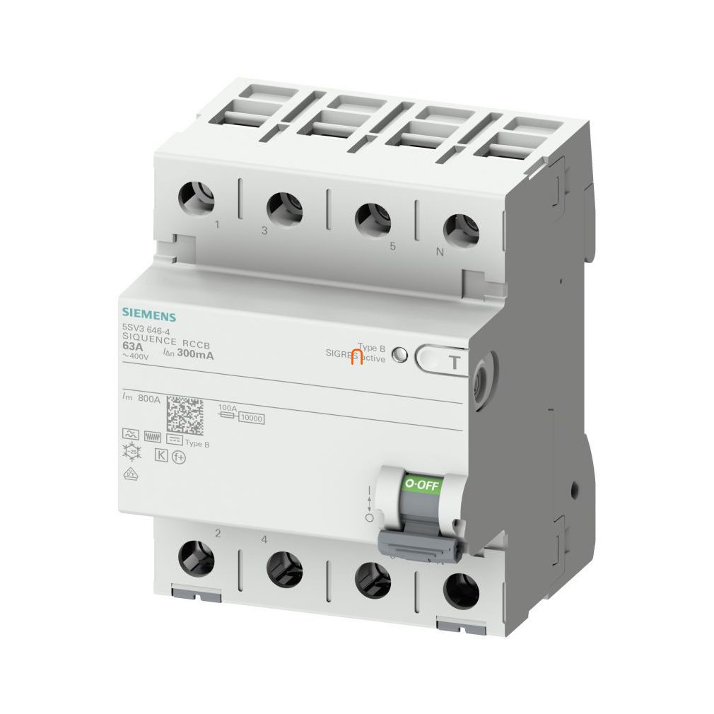 Siemens 5SV3346-4 FI-releu 63A 4P 30mA, tip B, K (super rezistent)