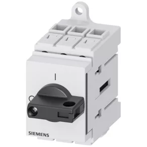   Comutator Siemens 3LD3130-0TK11, 3 poli, 25 A, pentru șină DIN, negru, cu capac de protecție