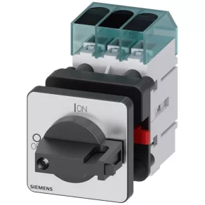   Întrerupător Siemens 3LD3350-0TK11, 3 poli, 40 A, pentru montare pe panou, 48 x 48 mm, negru