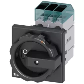   Întrerupător Siemens 3LD3354-0TK51, 3 poli, 40 A, pentru panou frontal, negru
