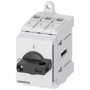   Întrerupător Siemens 3LD3430-0TK11, 3P, 63 A, pentru șină DIN, negru, cu capac de protecție