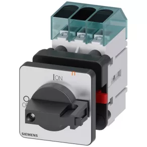   Întrerupător Siemens 3LD3450-0TK11, 3P, 63 A, pentru panou frontal, 48 x 48 mm, negru