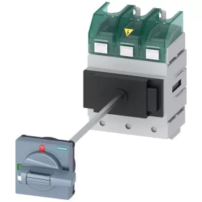   Întrerupător Siemens 3LD5410-0TK11 cu carcasă turnată, 3P, 100 A, cu acționare rotativă, negru, conform UL489/508