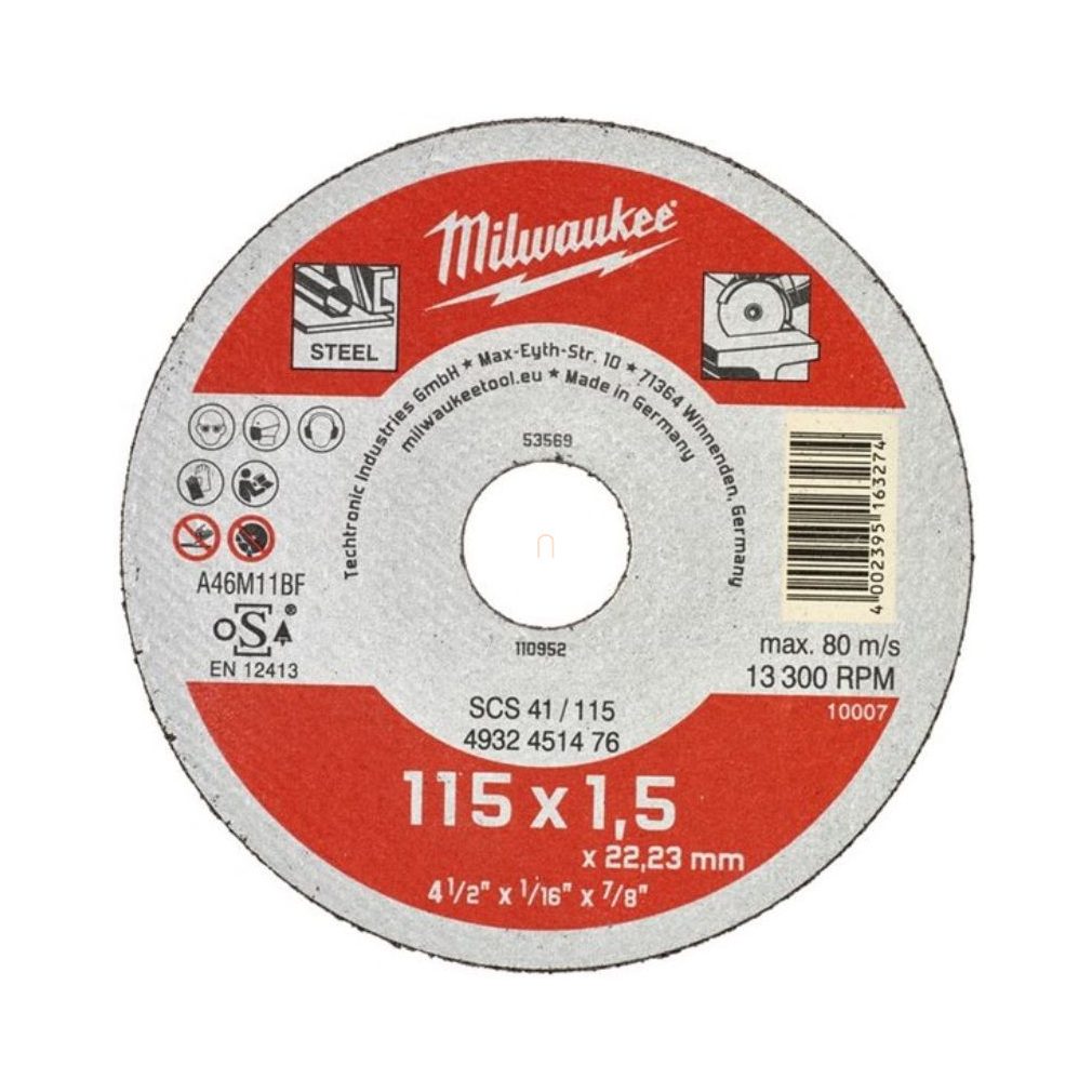 Milwaukee Disc de tăiere pentru metal WSCS41/ 115x1,5mm 4932451476