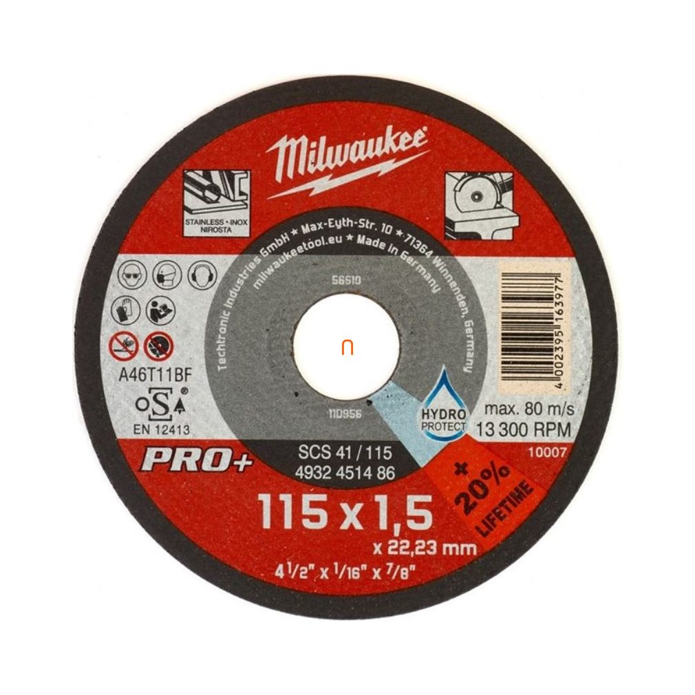 Milwaukee disc de tăiere pentru metal 115x1,5 SC41 PRO+ (4932451486)