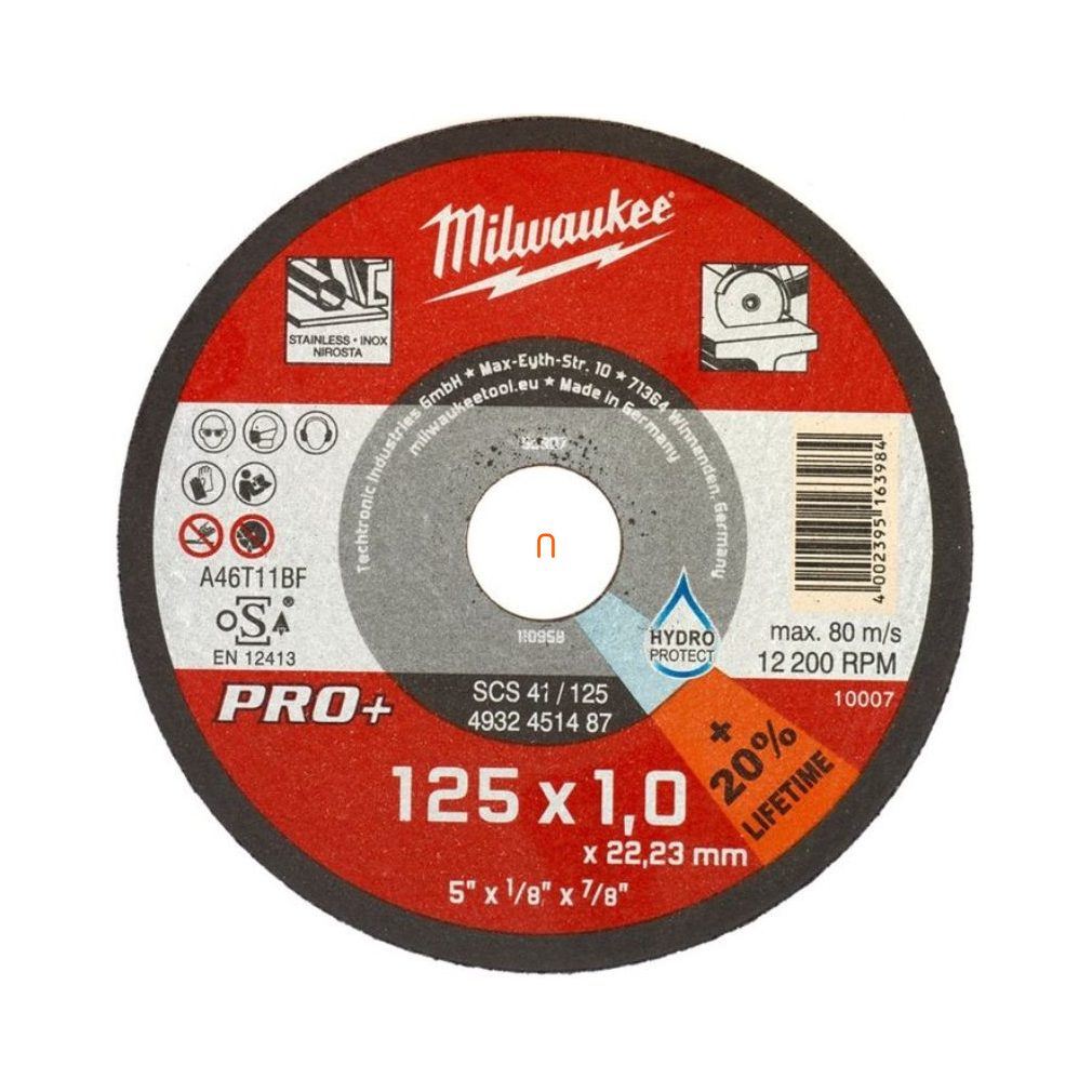 Milwaukee disc de tăiere pentru metal 125x1 SC41 PRO+ (4932451487)