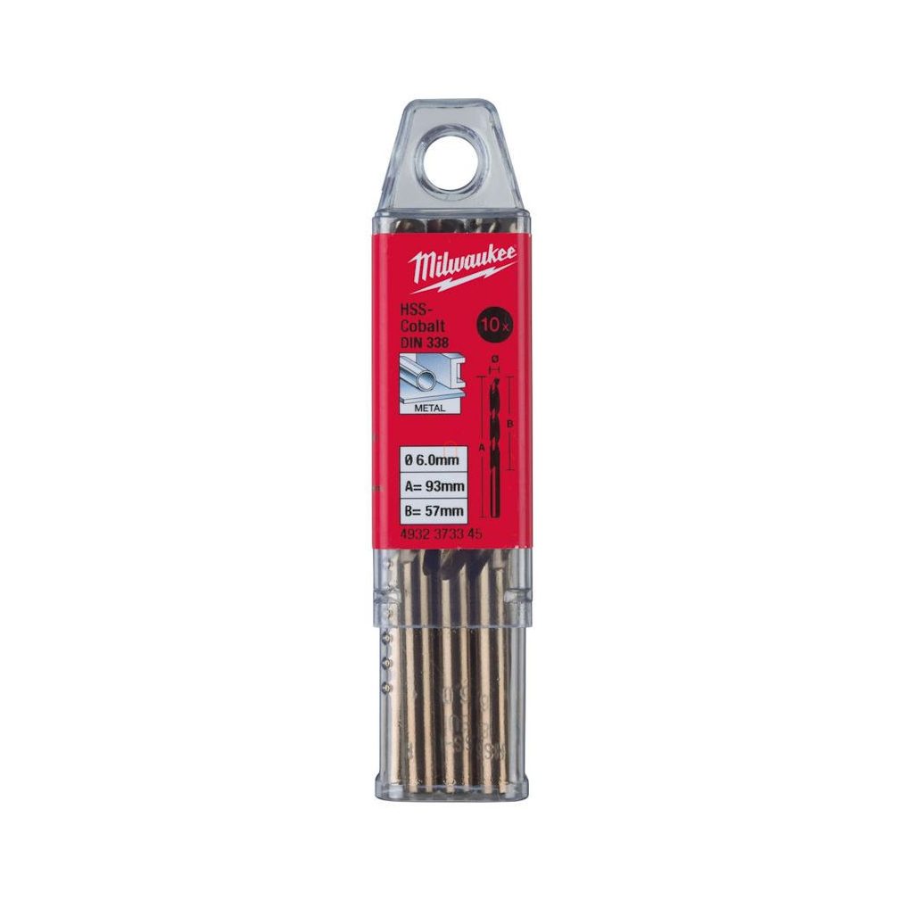 Milwaukee Red Cobalt – Burghiu metal HSS-G Co – DIN 338 – 4,0 mm (10 buc./cutie) 4932373339