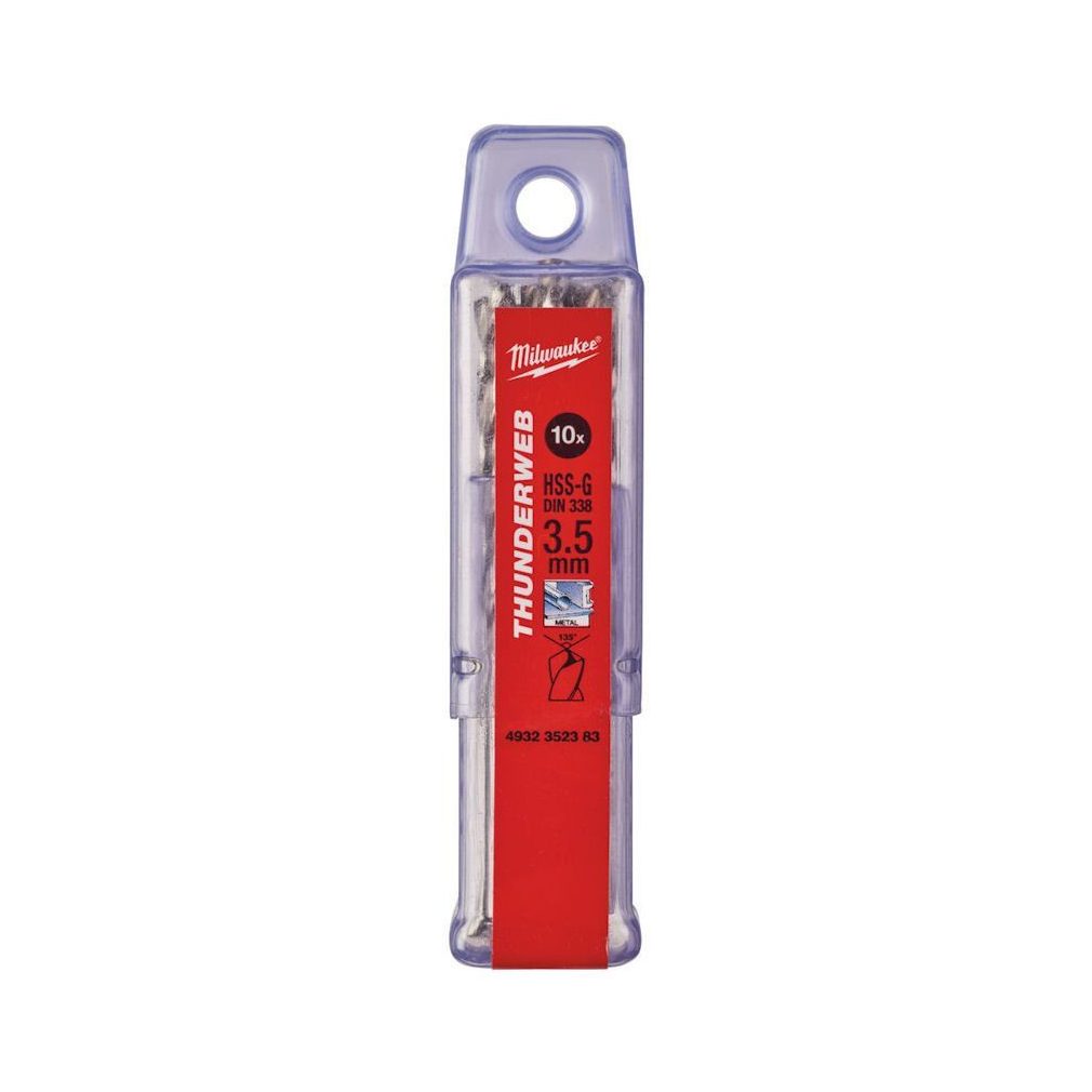 Milwaukee THUNDERWEB – Burghiu metal HSS-G DIN 338 – 3,5 mm (10 buc./cutie) 4932352383