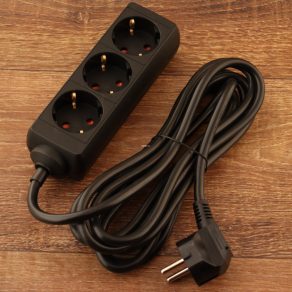 Triplu splitter, 3 metri, negru