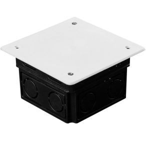 Cutie perforată cu capac, neagră, 80x80x50mm