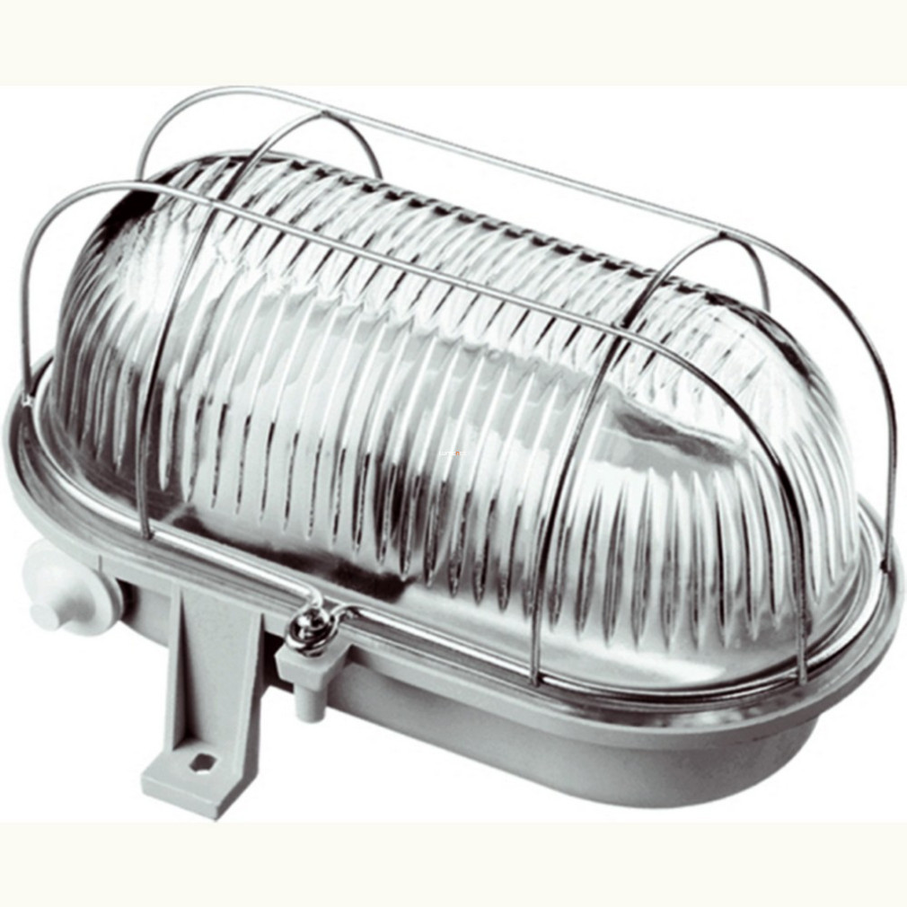 Lampă pentru barcă, ovală, cu grilaj metalic 100W, gri - GAO 6910H