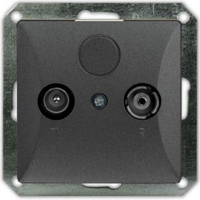 Priză RTV fără cadru, grafit (Opal)