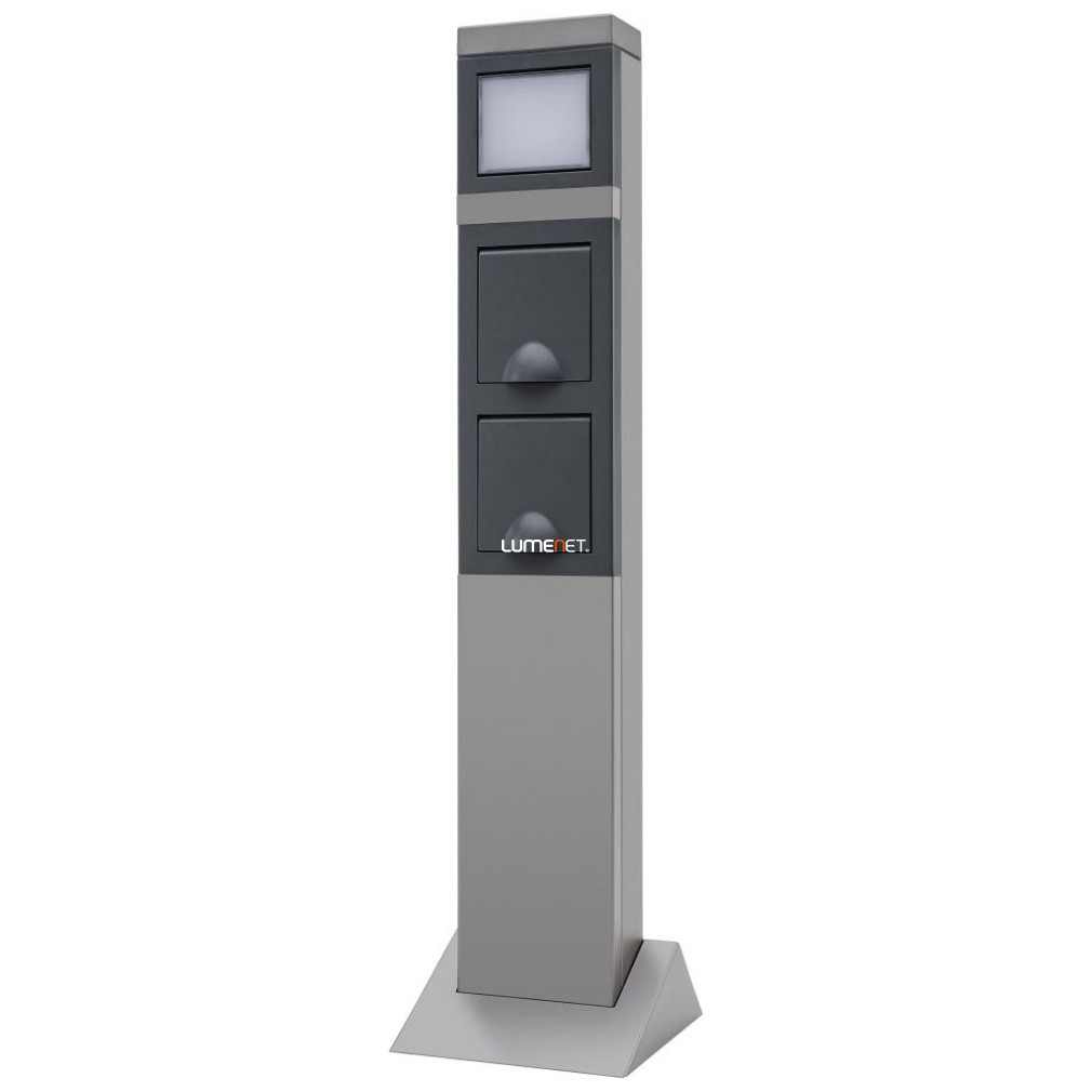 Stâlp de energie pentru grădină cu 2 prize și lampă LED