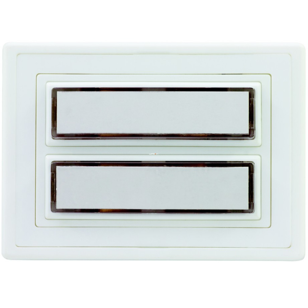 Buton de sonerie cu plăcuță de identificare 2 alb, cu iluminare