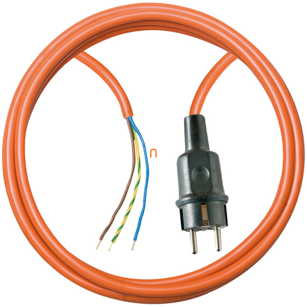 Cablu de conexiune pentru exterior fără priză, 5m portocaliu (3xG1,5mm2)