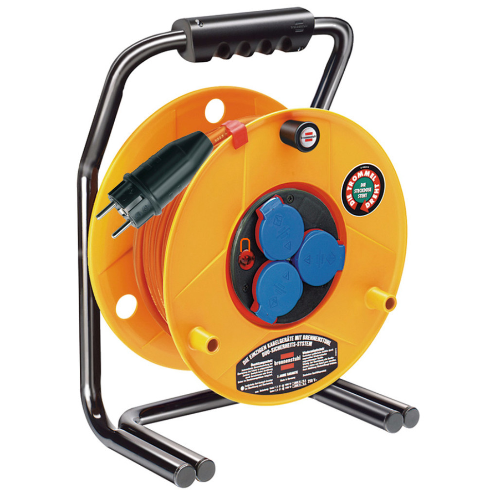 Cablodrum exterior cu cablu de 50 metri, 3 mufe - cu sistem de contact rotativ Bretec (Brobusta)