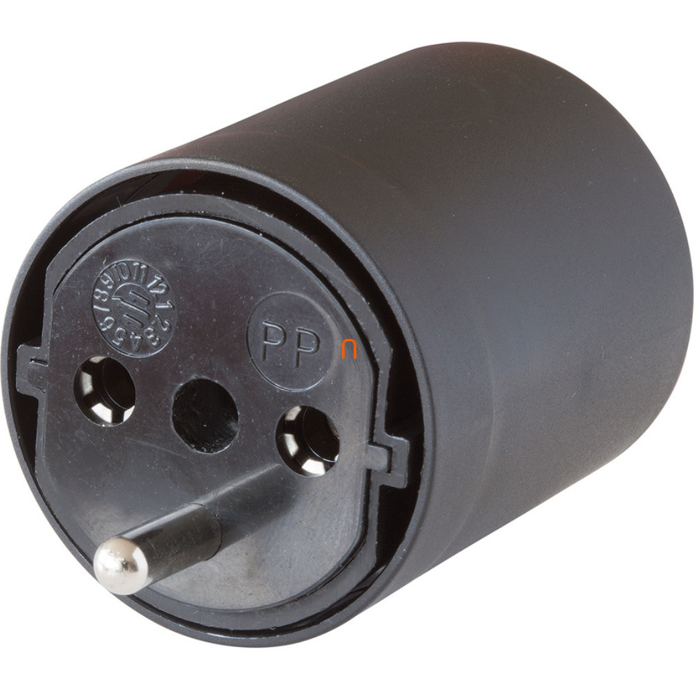 Adaptor fix DE-CH, negru 230V 3-polos T23