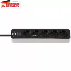 Splitter cu cinci ieșiri și cablu de 1,5 m, alb/negru