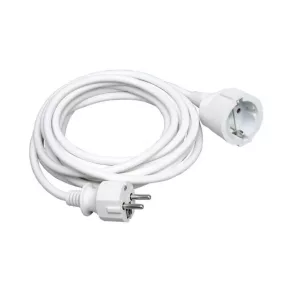   Prelungitor cu împământare, 5 m, 3x1,5 mm², alb, KOPP 143301011