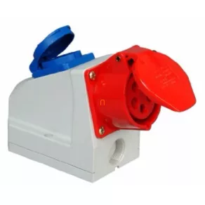   Combinație industrială de perete Kopp CEE 100400005 16 A 400 V 5P (3P+N+F) + priză de uz casnic (220 V, 16 A Schuko)