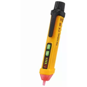   Detector de tensiune, detectează fără contact, cu semnal sonor și luminos, cablurile sub tensiune între 12 și 1000 V, cu lampă LED, galben  324206030