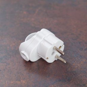 Priza de împământare cu buton lateral de scoatere, albă