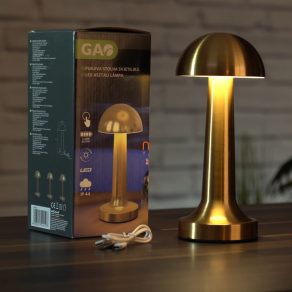   Lampă LED reglabilă pentru exterior, comutator tactil, reîncărcabilă, 21 cm, culoare auriu - GAO 49019, 2 W, 110 lm