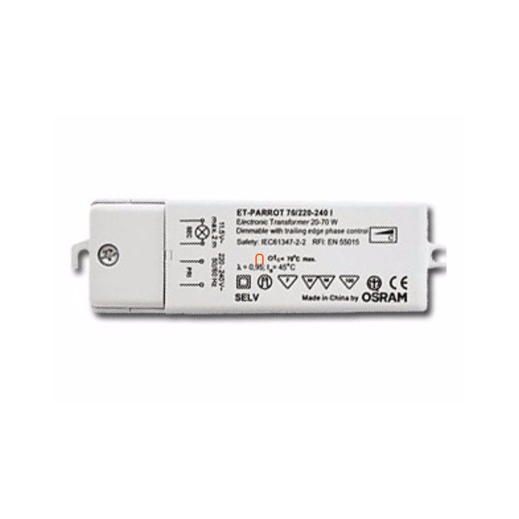 Transformator electronic halogen 230/12V 70VA ET ECO Parrot Dimmable Osram 4008321111593