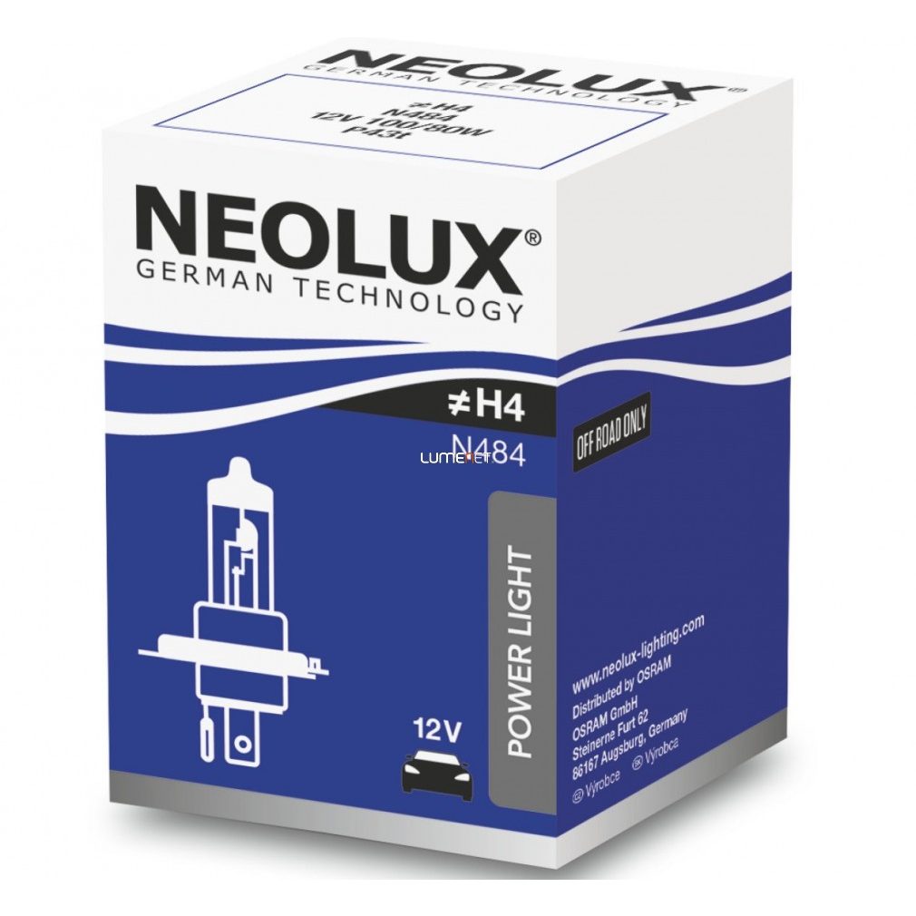 Neolux Power Rally N484 H4 12V bec offroad în cutie