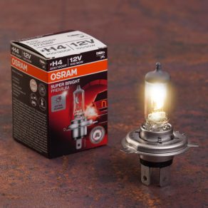   Far halogen Osram off-road Super Bright Premium H4, 100/90 W, 12 V, 4800 K, 2900/1700 lumeni, soclu p43t, 62204SBP, 1 bucată/cutie