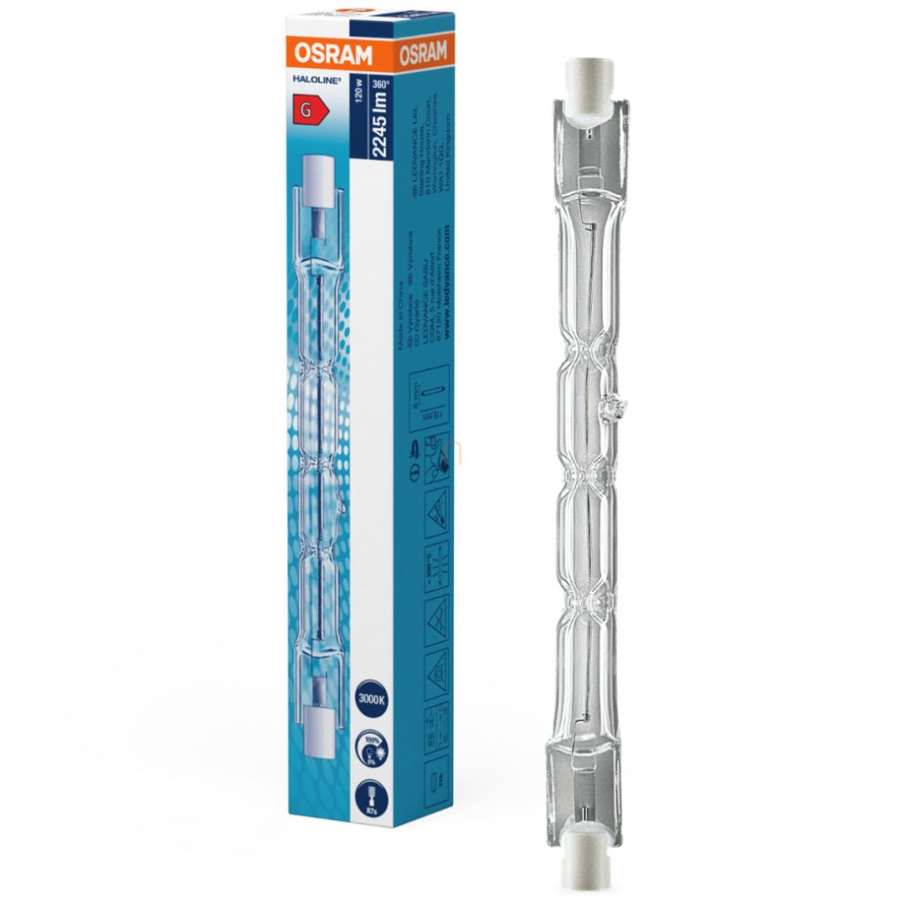 Osram R7s bec halogen 120W, 2245 lm, 3000 K, alb cald, 240 V, sticlă -64696