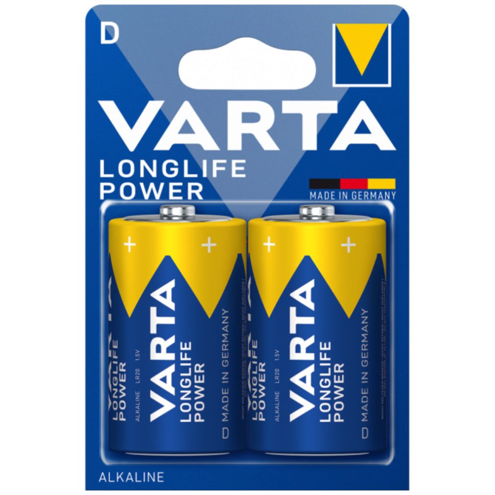 Baterie Varta LR20 1,5V Longlife Power 2 bucăți/blister 4920121412