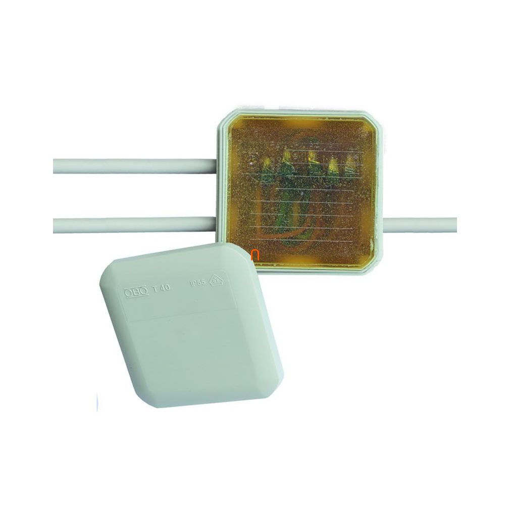 CG BOX 85x85x43mm Cutie de legare în set cu rășină turnată și conector cu arc 420083