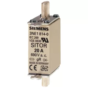   Siguranță cu lamă Siemens 3NE1818-0, NH-000, 63 A gS, 690 V c.a./250 V c.c., protecție cu semiconductori