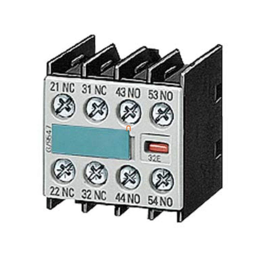 Siemens 3RH1911-1HA13 contact auxiliar, pentru frunte, 1NO+3NC, S00, cu șurub.