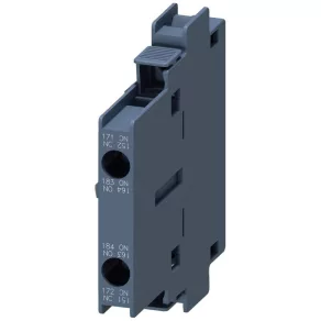   Contact auxiliar Siemens 3RH1921-1KA11, lateral, 1NO+1NC, S6-S12, secundar, cu fixare prin șurub (EN50005)