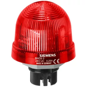   Lampă de semnalizare Siemens 8WD5300-1AB, 70 mm, roșie, soclu BA 15d, 12-230 V c.a./c.c., IP65 (fără sursă de lumină)