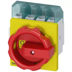   Comutator Siemens 3LD2103-1TL53 ON-OFF 3P+N, 25 A, pentru panou frontal, roșu/galben