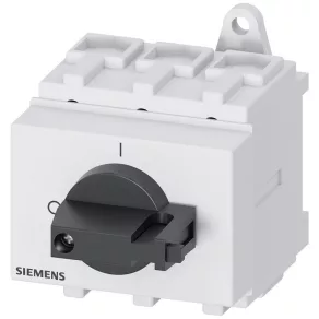   Întrerupător Siemens 3LD2530-0TK11, 3P, 63 A, montabil pe șină, cu capac de protecție, negru