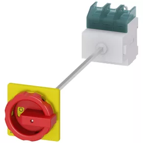   Întrerupător Siemens 3LD2814-0TK53, 3P, 125 A, cu acționare rotativă, roșu/galben