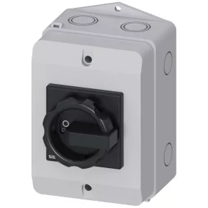   Întrerupător Siemens 3LD2064-1GP51, 3P+N, 16 A, 1NO+1NC, în carcasă, negru