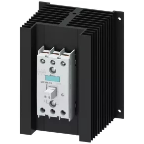   Relé cu semiconductori (SSR) Siemens 3RF2450-1AC45, 3x50 A/48-600 V c.a., alimentare 4-30 V c.c., cu radiator, cu șuruburi