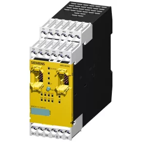   Relé de siguranță Siemens 3RK3111-1AA10, unitate de bază, 4/8 F-DI, 1 F-RO, 1 F-DO, 24 V c.c., cu fixare prin șuruburi