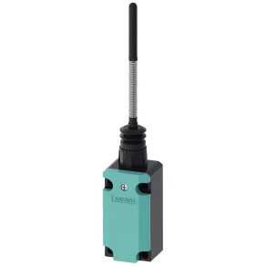   Comutator de capăt de cursă Siemens 3SE5112-0CR01, acționat cu tijă cu arc și capăt din plastic, 1NO+1NC (cu acțiune instantanee), carcasă metalică, 40 mm