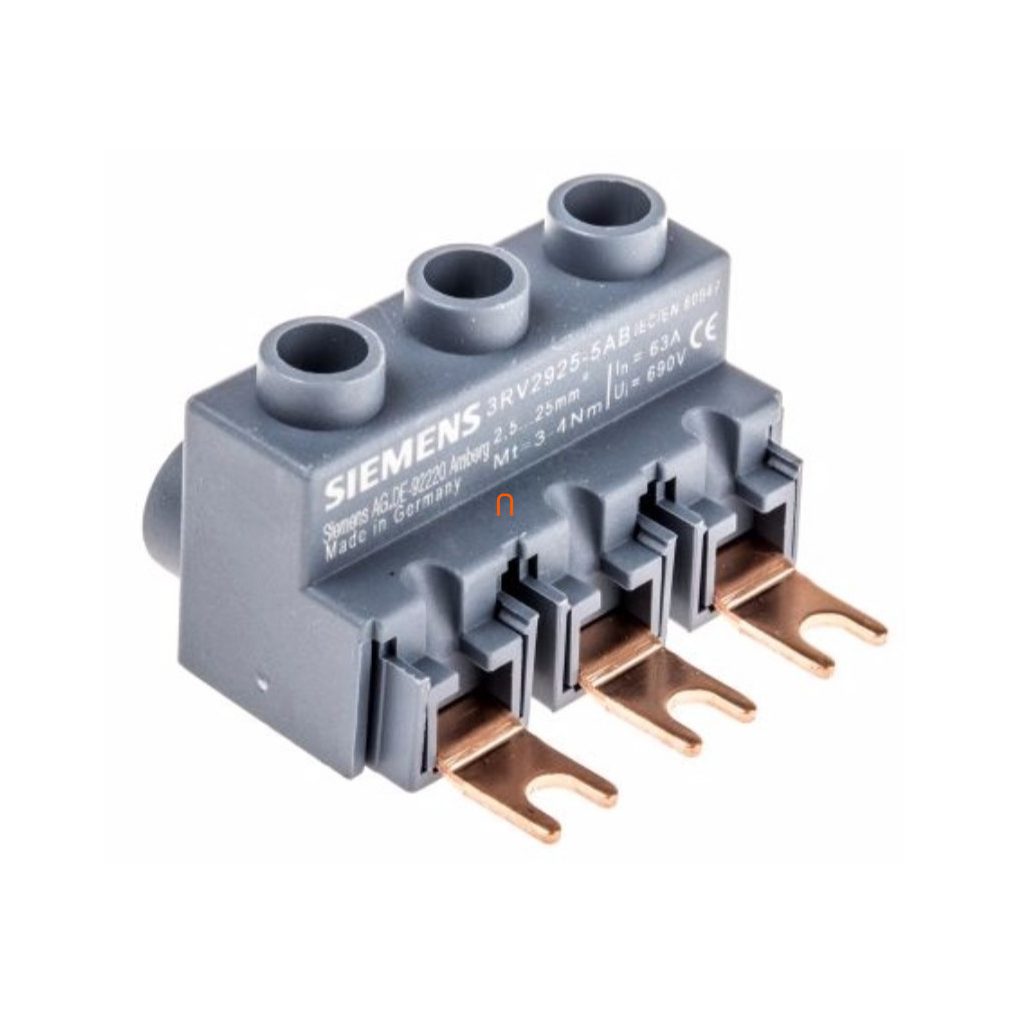 Siemens 3RV2925-5AB clemă de alimentare pentru șină cu 3 pini, 16 mm2, S00-S0