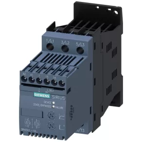   Siemens 3RW3017-1BB14 starter cu pornire progresivă, 5,5 kW/12,5 A, 110-230 V c.a./c.c., S00, cu șuruburi